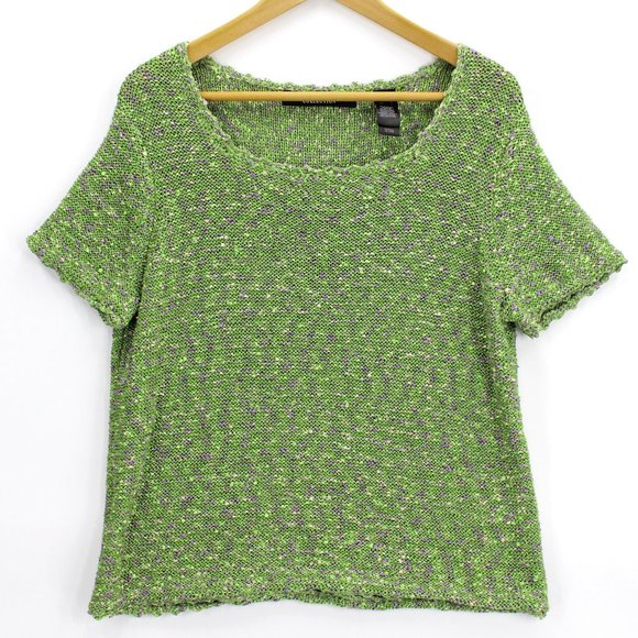 Crazy Horse Collection Women's Casual Multicolor Short Sleeve Sweater/Knit Top L - Picture 1 of 8